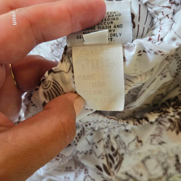 CP Shades White Brown Floral crochet Maxi Skirt S Rare - Picture 6 of 8